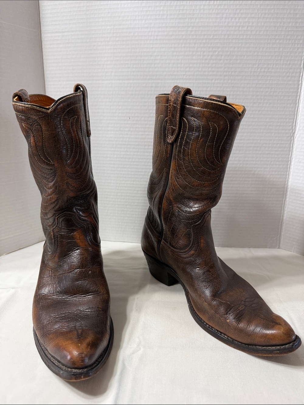 Vintage Boulet Canada Men's Size 8.5E Rugged Western Cowboy Boots Brown Leather